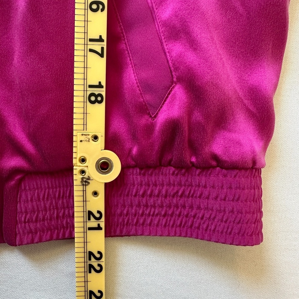 Rag & Bone Trail Silk Track Jacket Womens M Deep Pink Designer Luxury Athleisure - Picture 6 of 12